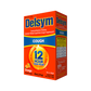 Right angled view of Delsym® 12 Hour Orange Flavored Cough Liquid package for day or night relief.
