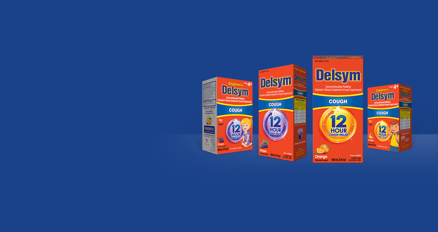 The Children's Delsym® line of cough relief products alleviates symptoms for lasting relief.