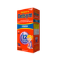Right angled view of Delsym® 12 Hour Grape Flavored Children's Cough Liquid 5oz package for ages 4+.