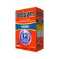 Right angled view of Delsym® 12 Hour Grape Flavored Cough Liquid 3oz package for ages 4+.