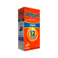 Left facing angled view of Delsym® 12 Hour Orange Flavored Cough Liquid for adults package.