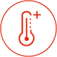 An icon of a temperature gauge showing that the Delsym product reduces fever.